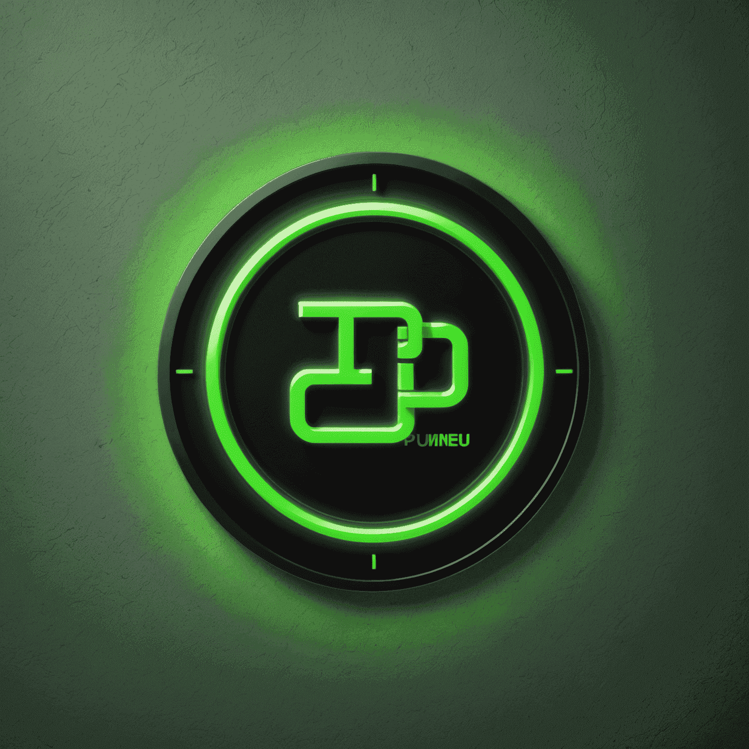 Logo de pomuneu_pro con diseño tecnológico en verde neón