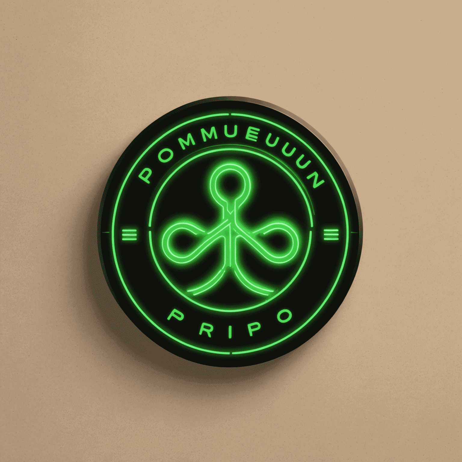 Logo de pomuneu_pro con diseño tecnológico en verde neón