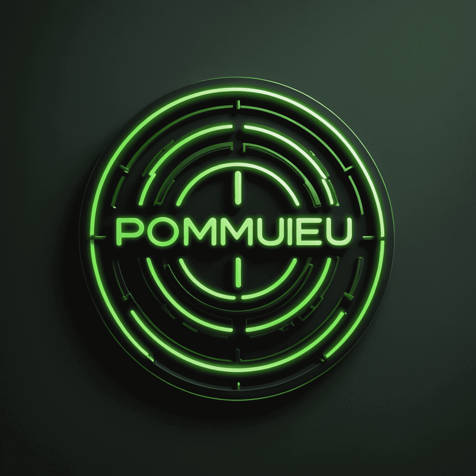 Logo de pomuneu_pro con diseño tecnológico en verde neón